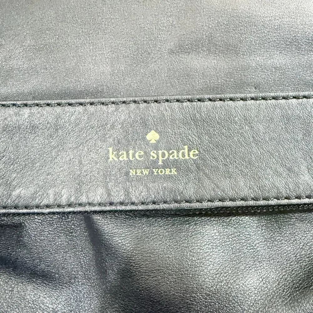 Kate Spade Black	Leather XL Satchel EUC Flap Closure Removable Crossbody Strap - Picture 2 of 7